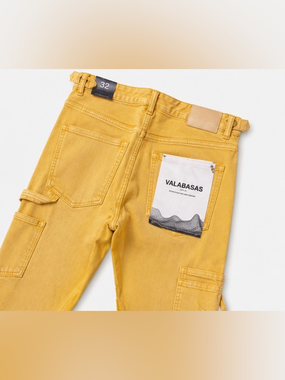 Valabasas Men's Skinny Carpenter Jeans in Yellow - Picture 4 of 4